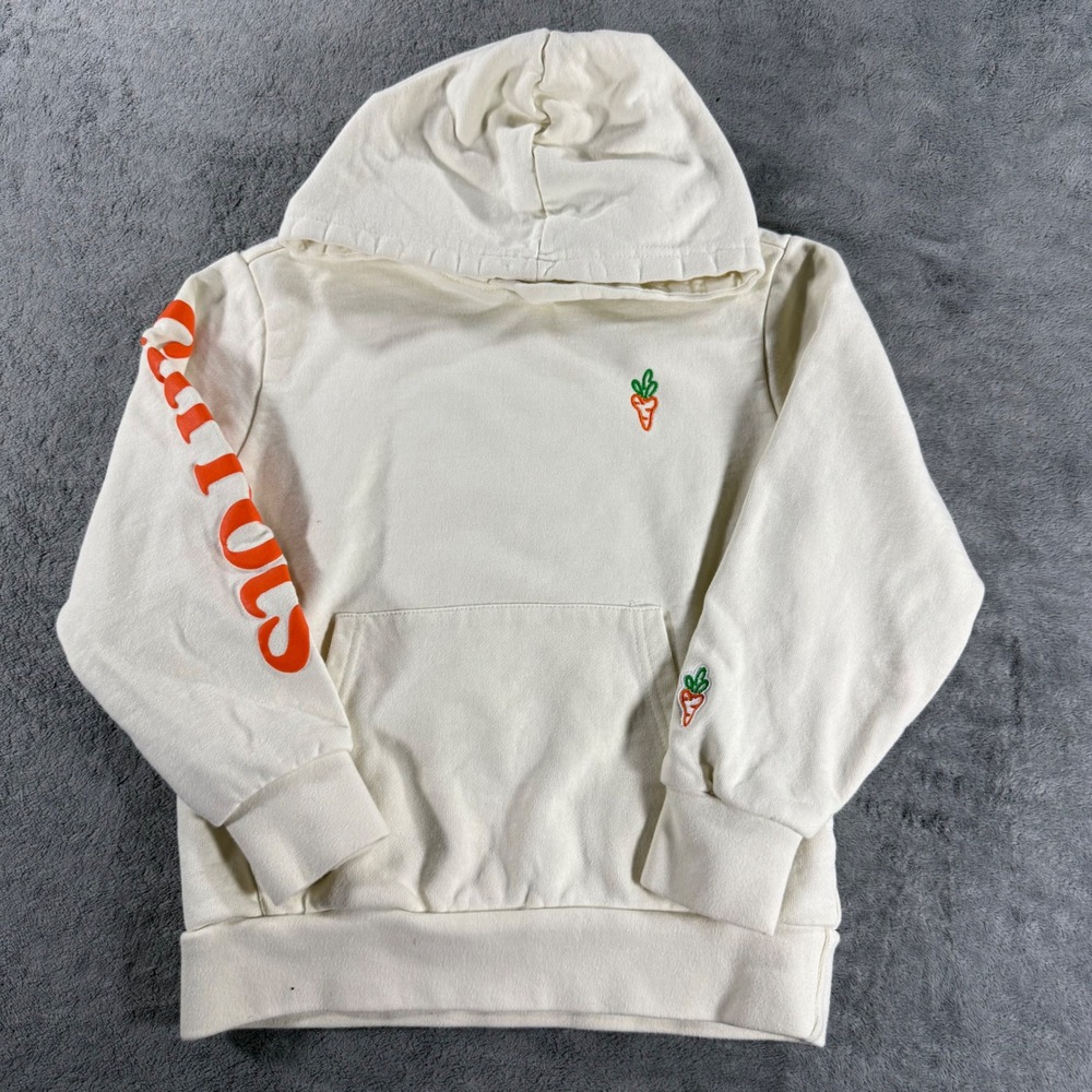 Carrots by Anwar Carrots Hoodie Kids Size 8 Cream Excellent Puffy Logo Graphic